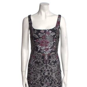 Marchesa Notte Floral Jacquard Midi Dress – Size 10 / L